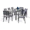 Image de Ensemble Repas En Aluminium Et Plateau Verre Tolede-8 Places