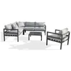 Image de Salon de jardin beaubourg gris 6 personnes 4 pieces 75 x 145 x 64 cm aluminium
