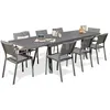 Image de Salon de jardin dcb garden 9 pieces 12 personnes aluminium 200 x 96 x 76 cm gris