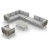 Image de Salon de jardin d'angle MANOSQUE en aluminium gris - DCB - MANOSQUE-S1-GRIS