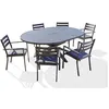 Image de Salon de jardin dcb garden gris 7 pieces 6 personnes 145 x 145 x 75 cm aluminium