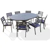 Image de Salon de jardin dcb garden gris aluminium 8 personnes 145.0 x 145 x 75 cm 9 pieces