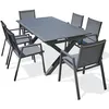 Image de 1 Table Jardin Floride 240x100cm 6 Fauteuils Gris Anthracite