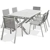 Image de Table Jardin Floride Avec 6 Fauteuils - 240x100cm - Blanc