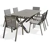 Image de Ensemble Table de Jardin Extensible et 6 Fauteuils Floride 180-240cm Taupe
