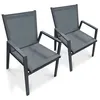 Image de Lot de 2 Fauteuils de Jardin Empilables "Floride" 86cm Gris Anthracite
