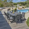 Image de Ensemble repas 8 places 180/240cm en aluminium gris - PALMA