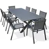 Image de 1 Table Jardin Floride 240x100cm 8 Fauteuils Gris Anthracite