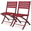 Image de Lot de 2 chaise city garden en aluminium pliable H. 82 cm exterieur rouge