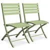 Image de Lot de 2 Chaises de Jardin Pliantes "Marius" 82cm Vert Lagune