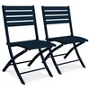 Image de Lot de 2 Chaises de Jardin Pliantes "Marius" 82cm Bleu Marine