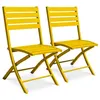 Image de Lot de 2 Chaises de Jardin Pliantes "Marius" 82cm Moutarde