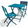 Image de Ensemble Table de Jardin Pliante 2 Chaises Marius 70cm Bleu Canard