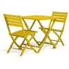Image de Ensemble Table de Jardin Pliante & 2 Chaises "Marius" 70cm Moutarde