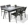 Image de Ensemble Table de Jardin & 4 Chaises Stockholm 150-225cm Gris Anthracite