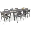 Image de Ensemble Table de Jardin & 8 Chaises "Stockholm" 200-300cm Gris Anthracite