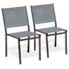 Image de Lot de 2 Chaises de Jardin Empilables "Tolede" 87cm Gris Anthracite