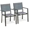 Image de Lot de 2 Fauteuils de Jardin Empilables "Tolede" 87cm Gris Anthracite