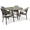 Image de Ensemble de repas 4 places effet rotin marron - MARQUIS