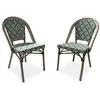 Image de Lot de 2 Chaises de Jardin Empilable "Bistro" 87cm Vert