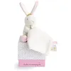 Image de Lapin Fleur- Doudou Lapin avec Mouchoir Doudou et Compagnie Blanc et rose Doudou et Compagnie - Paris