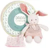 Image de Peluche Doudou et Compagnie Botanic Lapin avec doudou Rose