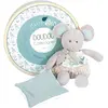 Image de Doudou et Compagnie, Doudou, Souris bio avec doudou, vert olive 22cm (7 x 24 cm)