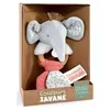 Image de Hochet Elephant et tissus en coton