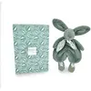 Image de Doudou et Compagnie, Doudou, Lapin en peluche, vert sauge 29cm (29 x 20 cm)