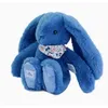 Image de Lapin fleurette - Bleu 25cm