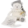 Image de Doudou et Compagnie, Doudou, Schmusetuch mit Schnullerhalter Bär silber 20cm (20 x 15 cm)