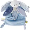 Image de Doudou et Compagnie, Doudou, Schmusetuch Hase blau 25cm (25 x 17 cm)