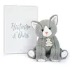 Image de Peluche Bebe chat gris avec boite