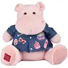 Image de Doudou et Compagnie Hippo, rosa mit Jeansjacke 38cm (38 cm)