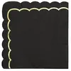Image de 16 serviettes papier feston ligne or 33cm noir - partypro 91361