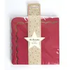 Image de 16 Serviettes 33X33CM Rouge et Or