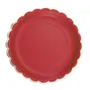 Image de Assiettes Festonnees Rouges et or