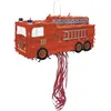 Image de piñata à tirer camion de pompiers incendie 50cm