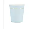 Image de 8 gobelets carton liseré or 20cl bleu pastel - partypro 91345