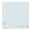 Image de Serviettes Festonnees Bleu pastel et or