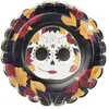 Image de 8 assiettes carton festonnées jour des morts 23cm - partypro 91328