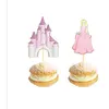 Image de 10 pics à cocktail château princesse 10cm rose - partypro 913343