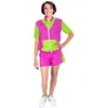 Image de Déguisement PARTY PRO Ensemble Sport 80's avec Short Adulte Standard Mixte Vert/Rose
