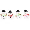 Image de 4 bonhommes de neige pompons - 7 x 3 cm