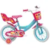 Image de Vélo enfant - Modèle 16'' Princesse des sables pour fille de taille 100 à 120 cm avec stabilisateurs, 2 freins & Panier avant et Porte poupée