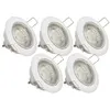 Image de Xanlite - Lot de 5 Spots Encastrés Metal Blanc - Orientables - Ampoules LED GU10 incluses - cons. 4W (eq. 50W) - 345 lumens - Blanc neutre - PACK5SP50ABCW