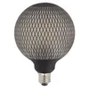 Image de Xanlite - Ampoule Déco LED Filament, Aspect Filet Noir, G125, culot E27, 6W cons. 1800K Blanc Chaud - RFDEB125GRAPHLO