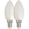 Image de Xanlite - Lot de 2 Ampoules Filament LED Flamme Opaque, culot E14, 470 Lumens, equivalence 40W, 4000 Kelvins, Blanc neutre - PACK2RFV470FOCW