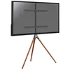 Image de Support chevalet design scandinave pour TV 45''- 65'' noir/noyer