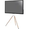 Image de supports tv sol chevalet KIMEX 030-4064 Support chevalet design scandinave pour TV 45''- 65'', blanc/hêtre